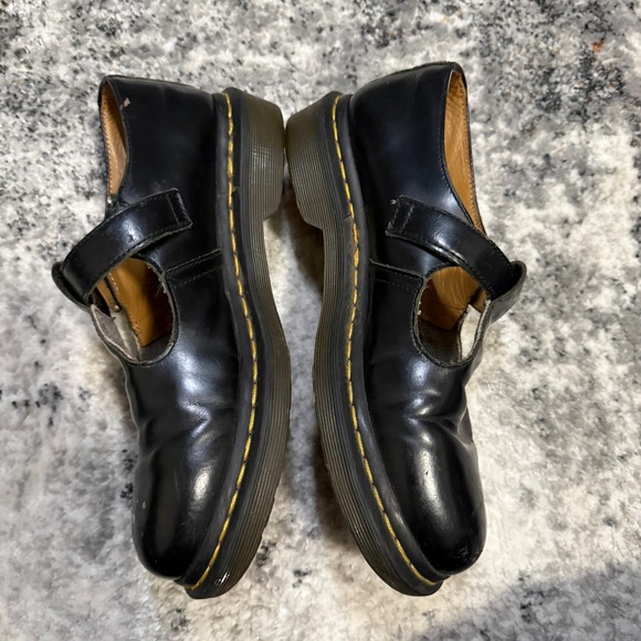Dr. Martens Polley Black Smooth Leather T-Bar Mary Jane Shoes Womens 8 AW004 - Picture 4 of 6